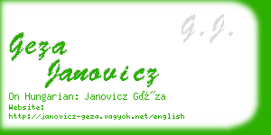 geza janovicz business card